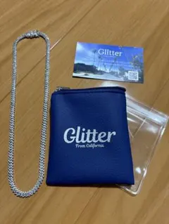 Glitter Iced Out Prong Chain 45cm、シルバー