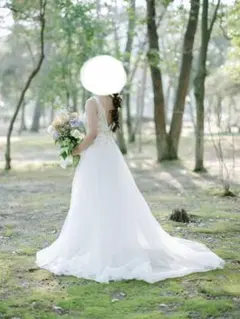 ドレスプロダクションVネックゴールド刺繍Aラインドレス （W167）のサムネイル