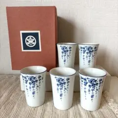 【新品未使用】たち吉 タチキチ 葉がけ 湯呑み 湯呑 5客 フリーカップ