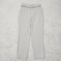 グレイル ベルト付きスラックスパンツ L ライトベージュ ウエストゴム