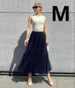 JENNEジェンヌ プリーツリッチボリュームチュールスカートMのサムネイル