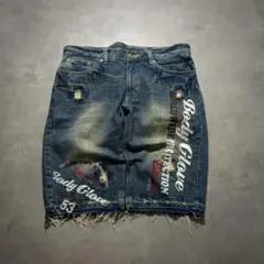 BODY GLOVE 00s crush half denim shorts Lのサムネイル