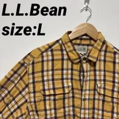 【US古着】エルエルビーン ネルシャツ 長袖シャツ チェックシャツ L