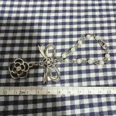 クレイサス シルバーチャーム パール＆クリスタル付き