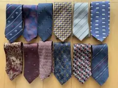 メーカー不揃いネクタイ12本(絹100%他)