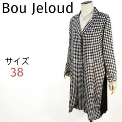 Bou Jeloud 千鳥柄ロングワンピース 切り替えデザイン シャツチュニック