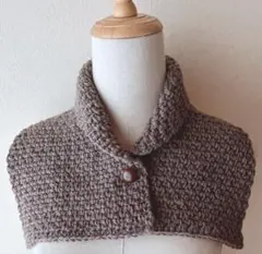 つけ襟風ミニマフラー ブラウン♪ ハンドメイド