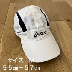 ☆asics☆ホワイト　ランニングキャップ Mサイズ
