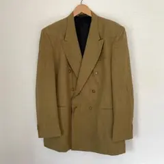 ヴィンテージダブルブレストテーラドジャケットGino Cappelliからし色系