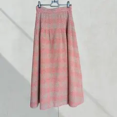 【美品】エリン　マキシ丈　ウールスカート　ヘリンボーン　36サイズのサムネイル