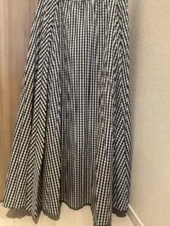 ギンガムチェック ロングプリーツスカート