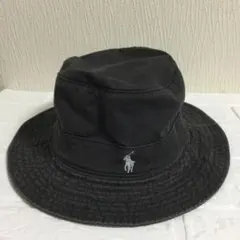 90s Ralph Lauren 希少バケットハット 薄黒 S/Mサイズ 台湾製