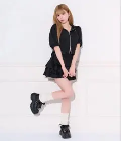 み*！様 pium ピウム ダブルラインティアードジャージワンピース