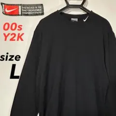 00s NIKE ナイキ クルーネック 刺繍ロゴ ロンT Tシャツ Y2K