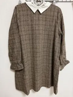 RAY CASSIN 衿付きチェックAラインワンピース