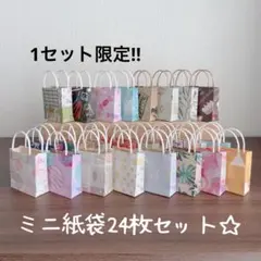 ハンドメイド☆ミニ紙袋24枚セット☆アソート柄 1セット限定‼︎ - メルカリ