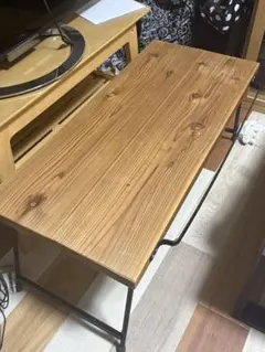 値下げ】LOWYA 天然木センターテーブル ブラウン 下棚付き - メルカリ