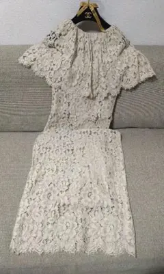 VALENTINO ROMAビジューノースリーブワンピース アイボリー 40/6