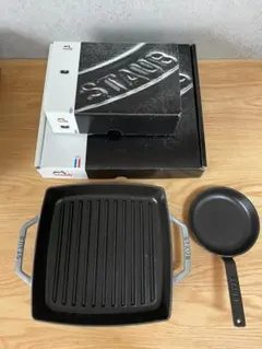 staub ストウブ ピュアグリル スクエア 23/ミニフライパンの２点セットのサムネイル