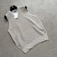 タグ付き　マカフィー　ノースリーブベスト　リネン100 ベージュ