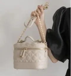 RANDA キルティング2WAY バニティバッグ　クリーム