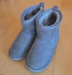 グレー スエード ファーブーツ