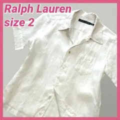 ラルフローレン　リネンシャツ　白　2 M相当