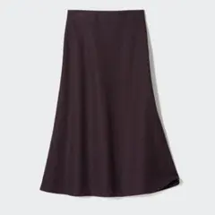 未使用　ユニクロ　ブラッシュドジャージーフレアスカート　ワイン　S