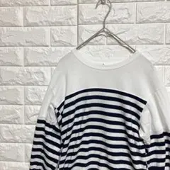 【コムデギャルソン】（XS）ボーダーシャツ アシンメトリー コットン100 長袖のサムネイル
