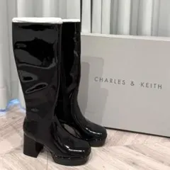 新品！♡CHARLES & KEITH♡ロングブーツ ブラック 35のサムネイル