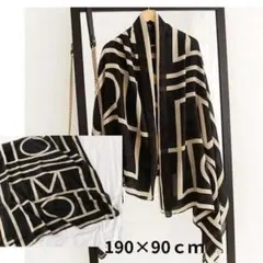 大判ストール　ストール　スカーフ　薄手　結婚式　431　首巻き　ショール　黒