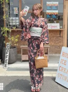 新品GRL 花柄浴衣２点セット【gi1518】タイムセール　１点のみ