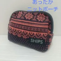 SHIPS シップス レディース あったかニットポーチ ノルディック柄 雪柄のサムネイル