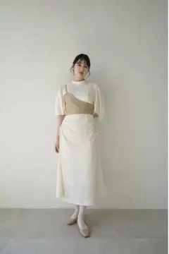 Acka leather vest puff onepiece S 【タグ付き】のサムネイル