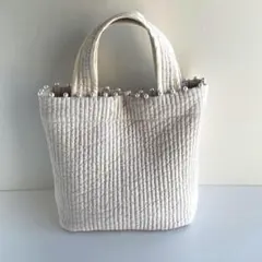 ヌビ　ベージュ　パール　トートバック　ランチバック　ヌビバック　イブルバック