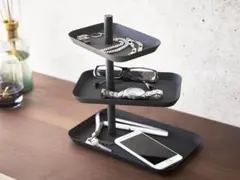 【山崎実業 】tower アクセサリースタンド　3段トレーブラック タワー