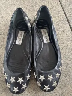 JIMMY CHOO スタースタッズ フラットシューズ ブラック36.5のサムネイル