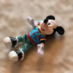 ミッキー ぬいぐるみバッジ チェック柄