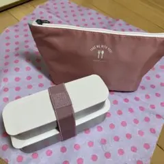中古品　THERMOS 弁当箱 スリム2段式 ピンク セット