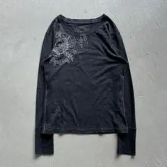 00s polo jeans ralph lauren グラフィック ロンt 灰