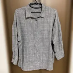 チェックブラウスシャツ4L