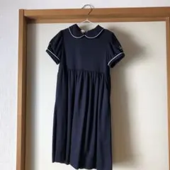 (美品)刺繍入り子ども用ワンピース(ネイビー)
