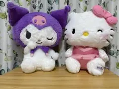 キャラクター大賞2026 BIGぬいぐるみハロキティ + 紫色のクロミ 44cm
