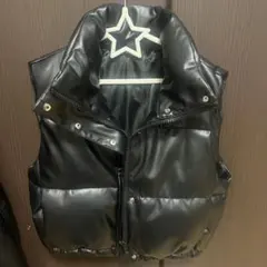 お嬢様専用ページ SHEIN ダウンベスト 黒革キルティング
