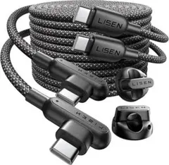 LISEN USB C & USB C ケーブル 急速充電 2m USB PD