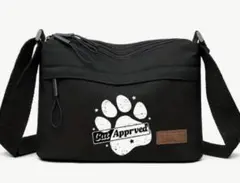 肉球柄　ショルダーバッグ　ブラック