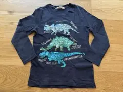 H&M 恐竜 スパンコール　長袖Tシャツ