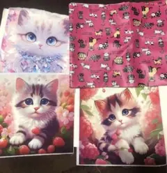 Y*U様 猫柄パネル生地　&　ラミネート生地