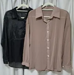 SHEIN　シアー　シャツ　長袖