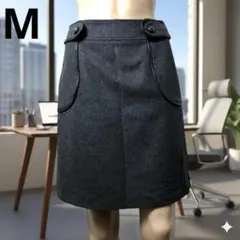 清楚系 ゴシック ROPE ダークグレー タイトスカート ウール88%